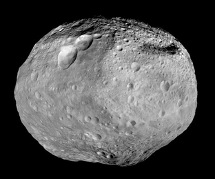 A mosaic of the Vesta asteroid taken by NASA's Dawn spacecraft.