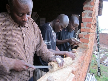 A mango crusher in Chipata, Zambia. As part of a design challenge to get more value from mangos, participants in D-Lab&#39;s Creative Capacity Building training session built a device for crushing mangos and extracting the juice. This project was part of a D-Lab trip to establish an Appropriate Technology Center with the Peace Corps in 2011.