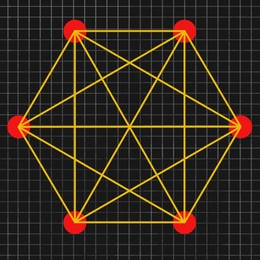 The possible quantum states of a chain of particles can be represented as points in space, with lines connecting states that can be swapped with no change in the chain's total energy. MIT researchers and their colleagues
showed that such networks are densely interconnected, with heavily trafficked pathways between points.
