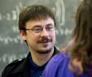 Concourse student Kevin Burdge &#39;15 and classmate, at the weekly Friday seminar.
