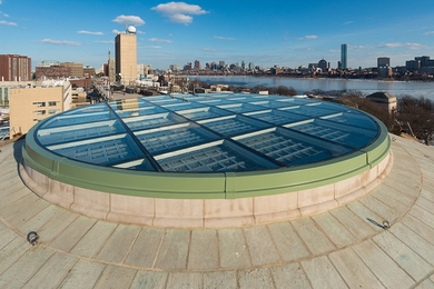 The completed glass block skylight.