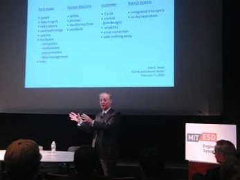 John Reed, current chair of the MIT Corporation and retired chairman and CEO of Citigroup, Inc., presented the Brunel Lecture on Complex Systems on Feb. 27.