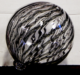Artist Helen Lee embedded pangrams in this globe produced at the MIT Glass Lab.