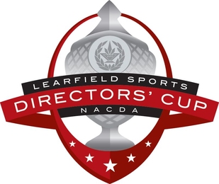 Silver sports cup with the text "Learfield Sports Directors' Cup NACDA" atop
