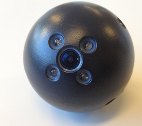 The device, featuring cameras, LEDs and sensors, can be thrown into a dangerous space, where it captures images and data that are transmitted to the user's mobile device.