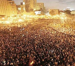 Tahir Square in Cairo, Egypt, during the demonstrations of the Arab Spring