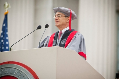 President L. Rafael Reif delivers the Charge to the Graduates at the 147th Commencement.