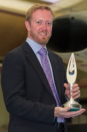 Brent Tweddle with his 2013 Boeing Engineering Student of the Year Award.