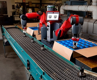 Baxter is designed to perform simple assembly-line tasks, such as packing and unpacking.