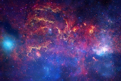 This composite image combines observations using infrared light and X-ray light that see through the obscuring dust and reveal the intense activity near the galactic core.