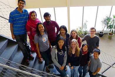 The current GSA leadership includes (back row, from left): G. Kamath, Saima Afroz Siddiqui, Ahmad Zubair, Xiaowei Cai, Rachael Harding, Julian Straub. (Front row, from left): Leilani Battle, Jenny Lee, Samantha Dale Strasser, Reyu Sakakibara, Joel Jean.