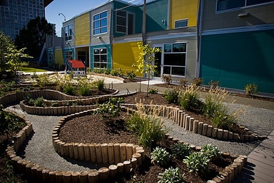 The new David H. Koch Childcare Center is located at 219 Vassar St. in Cambridge, Mass.