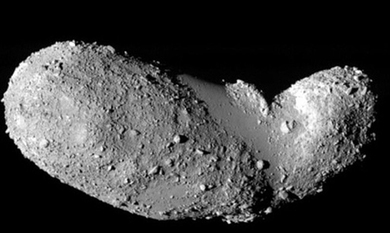 Smooth sections on asteroid Itokawa are shown.
