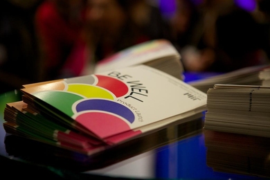 Programs for the event featured the theme for this year&#39;s product designs: &#34;Be Well.&#34;
