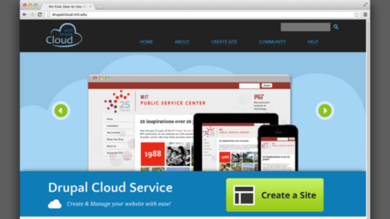 A screenshot of the MIT Drupal Cloud Service webpage. 