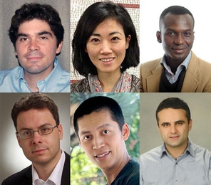 (Clockwise, from top left) Joseph Checkelsky, Gloria Choi, Ibrahim Cissé, Mark Vogelsberger, Jing-Ke Weng, and Omer Yilmaz.  