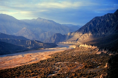 A view of the San Juan River Valley in Argentina.