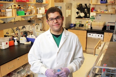 Nathan Kipniss in his lab
