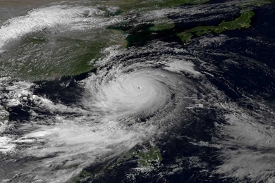 Satellite imagery of Typhoon Usagi, September 2013
