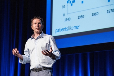 Jamie Heywood at the Drug Information Association's 50th anniversary meeting in June, where PatientsLikeMe received the President’s Award for Outstanding Achievement in World Health.