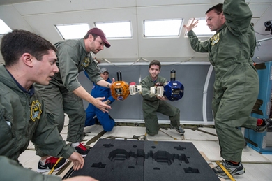 MIT AeroAstro students on a reduced-gravity aircraft