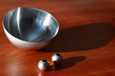 Nanocrystalline aluminum-alloy hollow spheres and hemisphere 