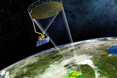 Artist's rendering of the SMAP instrument. 