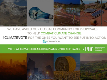 The MIT Climate CoLab seeks final votes for climate change sustainability ideas in 15 contests.