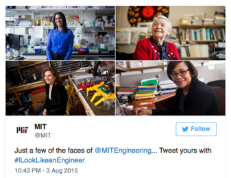 MIT "I look like an engineer" tweet featured professors Sangeeta Bhatia, Mildred Dresselhaus, Daniela Rus, and Paula Hammond.
