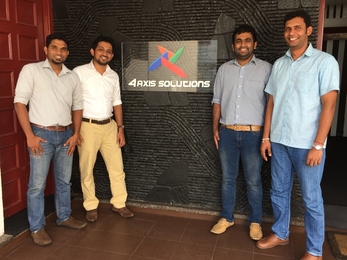 4Axis Solutions co-founders Minsara Madhawa, Dumindu Kanankage, Kapilan Karunananthan and Anuruddha Alwis