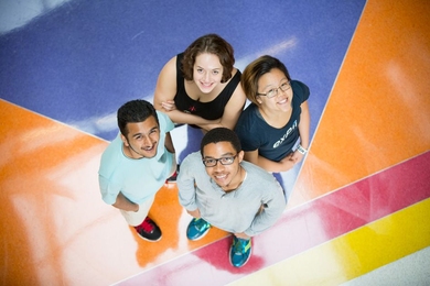 Members of the MIT Class of 2019: Riana Hoagland, Zoe Gong, Michael Hartman, Abishkar Chhetri