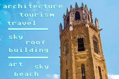 Flickr users tagged a photograph similar to this one
“architecture," “tourism," and "travel.” A machine-learning system that
used a novel training strategy developed at MIT proposed “sky," “roof,”
and “building”; when it used a conventional training strategy, it came up
with “art," “sky,” and "beach.”