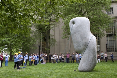 New "cross studio" courses in the Department of Architecture ask students to approach problems at the intersection of disciplines. For Megalithic Robotics, students combined architectural design with architectural history to construct a giant megalith.