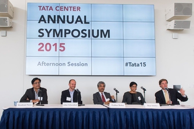 A "Working with Partners" panel discussed unique relationships that have formed between MIT Tata Center teams and on-the-ground partners in India.