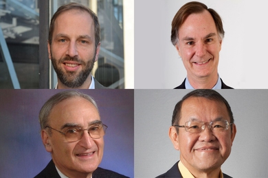 Clockwise from top left: Professors Karl Berggren, Edmund Bertschinger, Victor Zue, and Gerald Fink have been named AAAS Fellows.