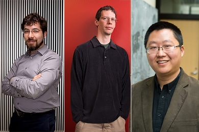 (Left to right) Edward Boyden, Larry Guth, and Liang Fu