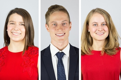 Left to right: Annabeth Gellman, Alexander Springer, and Kelsey Jamieson.