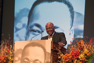 MIT Professor Wesley Harris delivered the keynote speech at a Princeton University event celebrating Dr. Martin Luther King Jr.