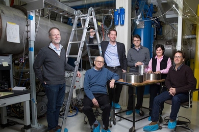 Left to right: David Shoemaker, Rainer Weiss, Matthew Evans, Erotokritos Katsavounidis, Nergis Mavalvala, and Peter Fritschel.