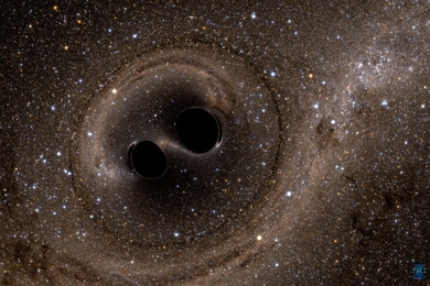 The LIGO observatory has provided scientists with the first-ever direct detection of gravitational waves, ripples in the fabric of spacetime predicted in 1915 by physicist Albert Einstein. The waves originated from the merger of distant black holes, envisioned here in a computer simulation.