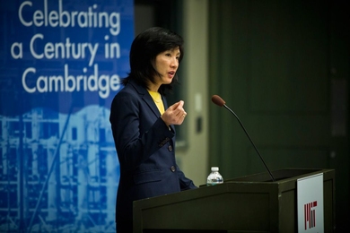 Michelle K. Lee, undersecretary of commerce for intellectual property and director of the United States Patent and Trademark Office (USPTO), speaks at MIT.