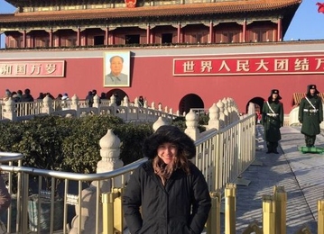 Nadia Lucas visits Tiananmen Square during record-low temperatures in China.