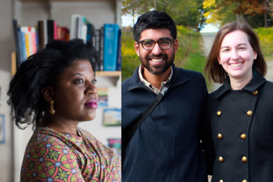 Left: Sandy Alexandre began her appointment as East Campus associate head of house in March. Right: Neel and Julie Shah, who have been appointed heads of house for Sidney Pacific.