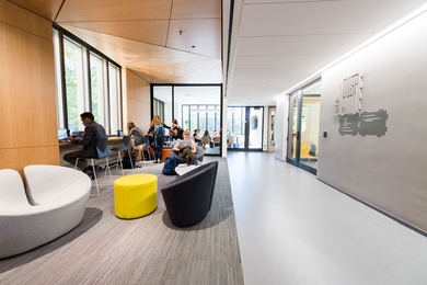 On Monday, Sept. 12, MIT celebrated the reopening of the Samuel Tak Lee Building (Building 9), which underwent extensive renovations this summer to upgrade building systems and to create modern, lively, and functional spaces for the students and faculty who call the building home. 