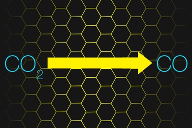 A silver-based catalyst material with a porous honeycomb-like structure, developed by the MIT team, can selectively transform carbon dioxide (CO2) to carbon monoxide (CO).