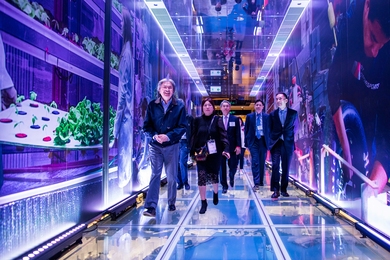 Guests arrive at the International Commerce Center in Hong Kong's Kowloon City for the third in a series of regional events in support of the MIT Campaign for a Better World. 