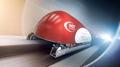 Artist's rendering of the MIT Hyperloop pod