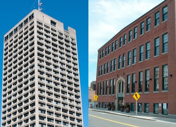 The Eastgate and Warehouse graduate communities.