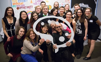 OpenMind::OpenArt artists, makers, and volunteers pose at the gallery opening.