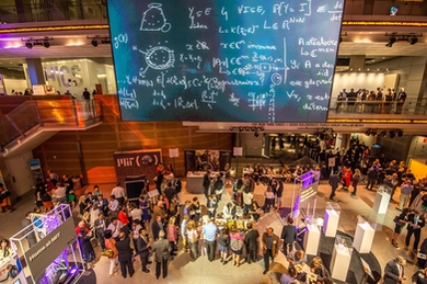 Guests at MIT's Better World event at the Newseum explored exhibits highlighting MIT invention and innovation. 